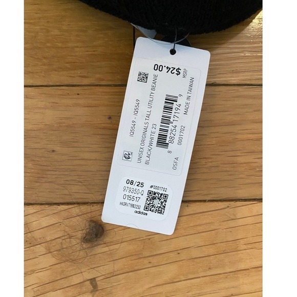 Adidas Originals Unisex Tall Utility Beanie Black White OSFA - Picture 2 of 3